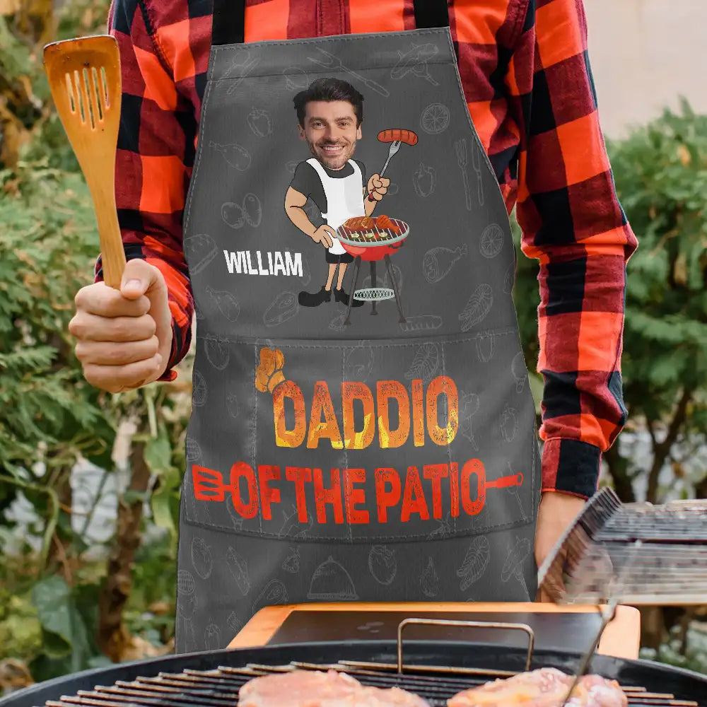 Gift For Father,Grilling - Custom Photo Father Papa Daddio Of The Patio - Personalized Apron