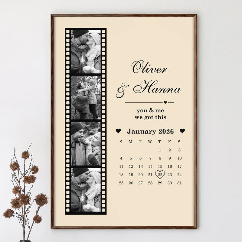 Gift For Couples,Old Couples,Gift For Husband,Gift For Wife,Gift For Boyfriend,Gift For Girlfriend,Love - Custom Photo First Anniversary Romantic Couple - Personalized Poster