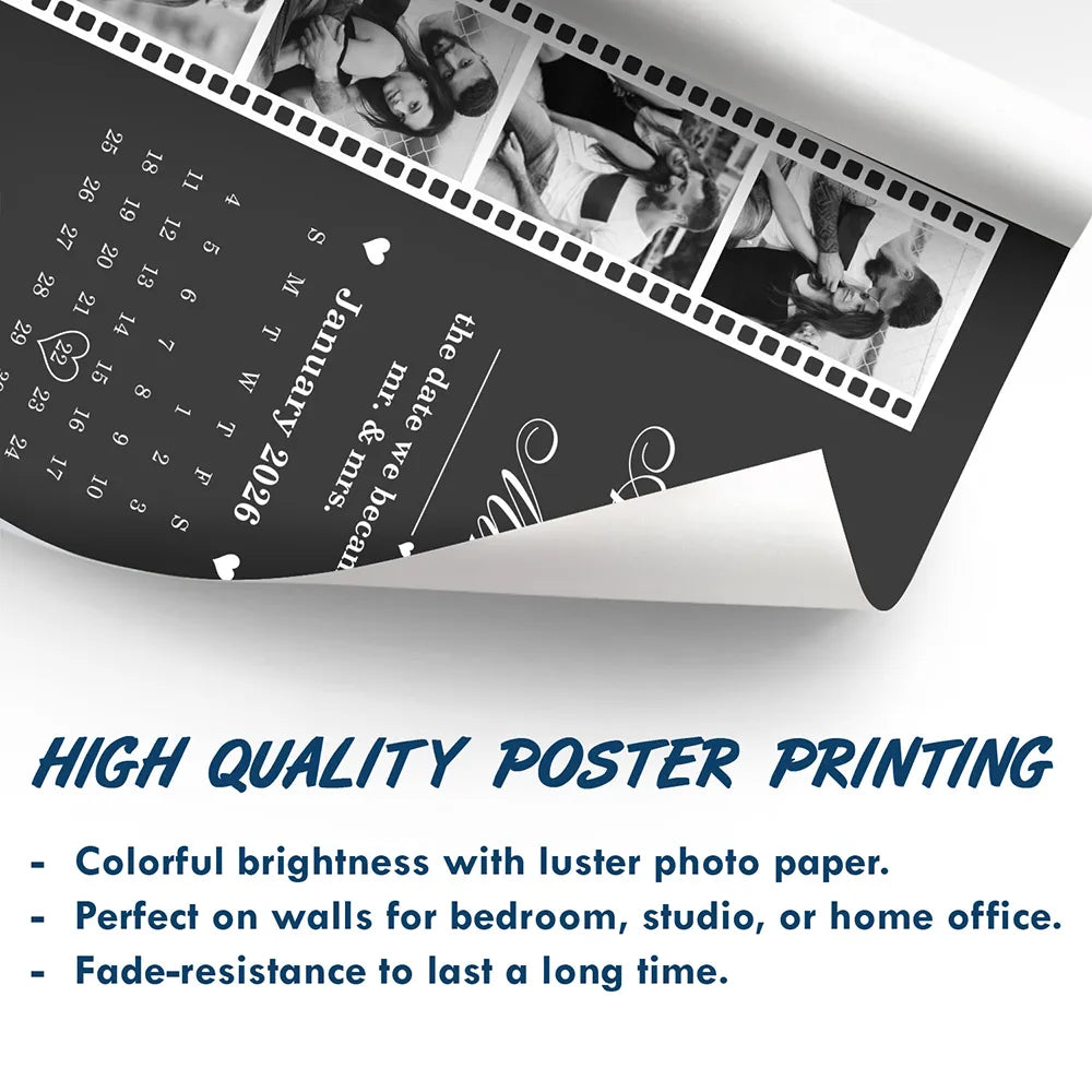 Gift For Couples,Old Couples,Gift For Husband,Gift For Wife,Gift For Boyfriend,Gift For Girlfriend,Love - Custom Photo First Anniversary Romantic Couple - Personalized Poster