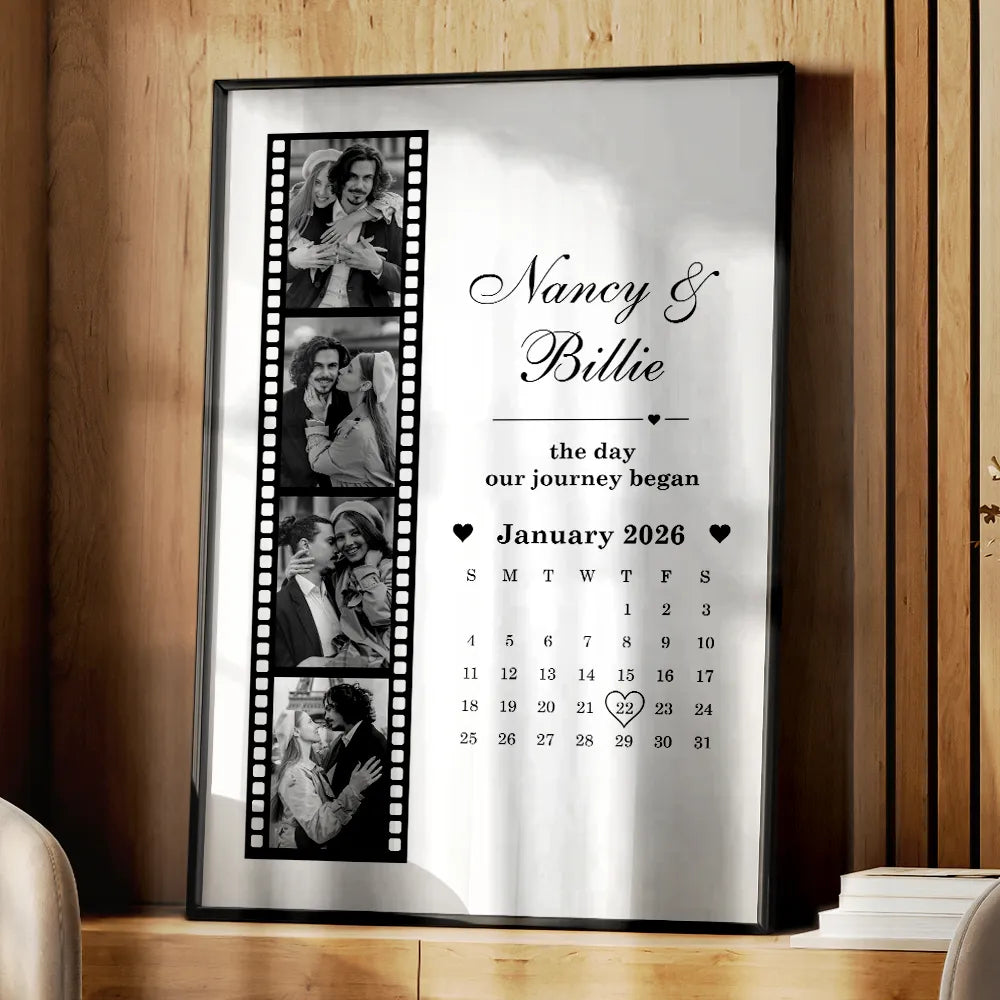 Gift For Couples,Old Couples,Gift For Husband,Gift For Wife,Gift For Boyfriend,Gift For Girlfriend,Love - Custom Photo First Anniversary Romantic Couple - Personalized Poster