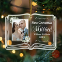 Gift For Couples,Gift For Women,Gift For Men,Gift For Husband,Gift For Wife,Gift For Boyfriend,Gift For Girlfriend,Wedding,Christmas,Love,Custom Photo,Married ,Engaged - Custom Photo First Christmas As Mr. & Mrs. Memory Book - Personalized Custom Shaped Acrylic Ornament