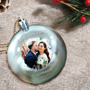 Gift For Couples,Christmas,Love - Custom Photo First Christmas As Mr & Mrs Couples - Personalized Ball Ornament