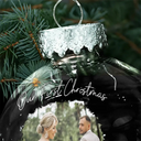 Gift For Couples,Christmas,Love - Custom Photo First Christmas As Mr & Mrs Couples - Personalized Ball Ornament