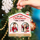 Gift For Couples,Happy,Love,Christmas - Custom Photo First Christmas Couples - Personalized Custom Shaped Acrylic Ornament
