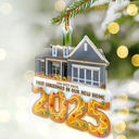 Happy,Custom Photo,Christmas,Family - Custom Photo First Christmas In Our New Home Gingerbread - Personalized Custom Shaped Acrylic Ornament