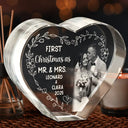 Gift For Couples,Gift For Husband,Gift For Wife,Love,Christmas - Custom Photo First Christmas Married - Personalized Crystal Heart