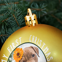 Funny, Christmas, Dog Lovers, Pet Lovers, Cat Lovers - Custom Photo First Christmas Pet Lovers - Personalized Ball Ornament