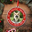 Pet Lovers,Custom Photo,Christmas,Happy - Custom Photo First Christmas Pet Lovers - Personalized Metal Ornament