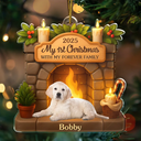 Pet Lovers,Pet Mom,Pet Dad,Pet Couple,Dog Lovers,Dog Mom,Dog Dad,Dog Couple,Cat Lovers,Cat Mom,Cat Dad,Cat Couple,Gift For Women,Gift For Men,Happy,Christmas - Custom Photo First Christmas With My Forever Family - Personalized Custom Shaped Acrylic Ornament