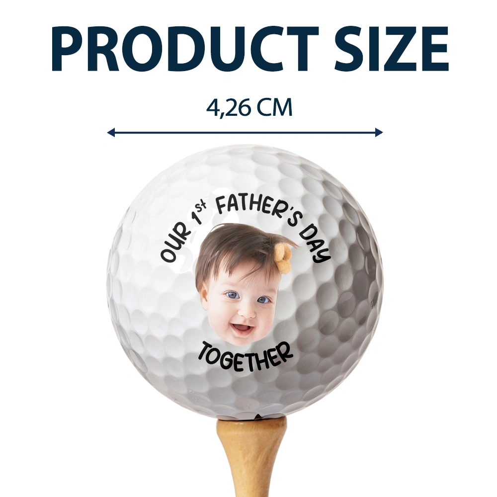 Custom Photo,Golf,Sport Dad,Gift For Father,Photo,Adorable - Custom Photo First Father's Day Together - Personalized Golf Ball