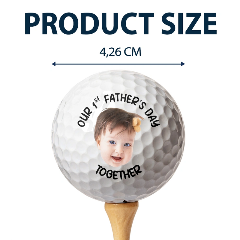 Custom Photo,Golf,Sport Dad,Gift For Father,Photo,Adorable - Custom Photo First Father's Day Together - Personalized Golf Ball