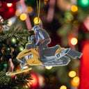 Gift For Yourself,Gift For Women,Gift For Men,Happy,Christmas,Custom Photo - Custom Photo Riding Snowmobile - Personalized Acrylic Photo Ornament