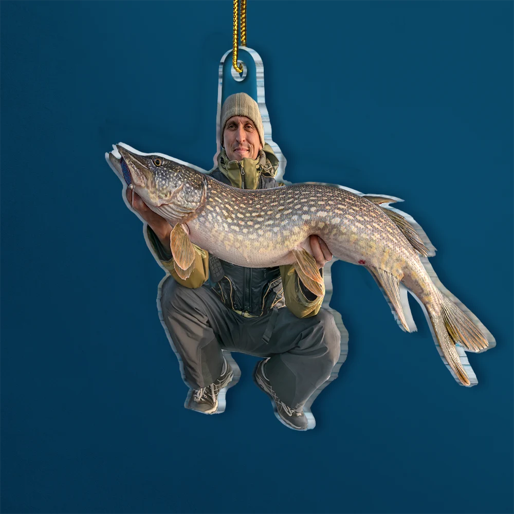 Gift For Yourself,Gift For Women,Gift For Men,Happy,Christmas,Custom Photo,Fishing,Photo Hobby Ornament - Custom Photo Fishing Lovers - Personalized Acrylic Photo Ornament