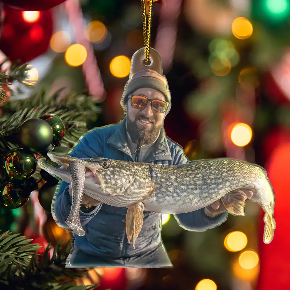 Gift For Yourself,Gift For Women,Gift For Men,Happy,Christmas,Custom Photo,Fishing,Photo Hobby Ornament - Custom Photo Fishing Lovers - Personalized Acrylic Photo Ornament