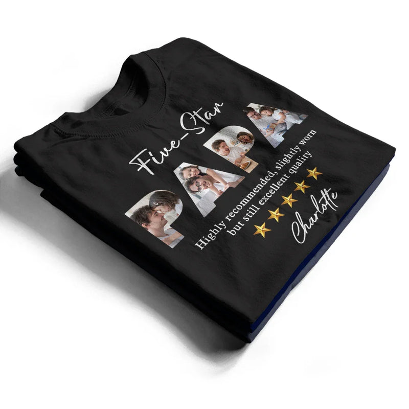 Gift For Father - Custom Photo Five-Star Dad - Personalized T Shirt