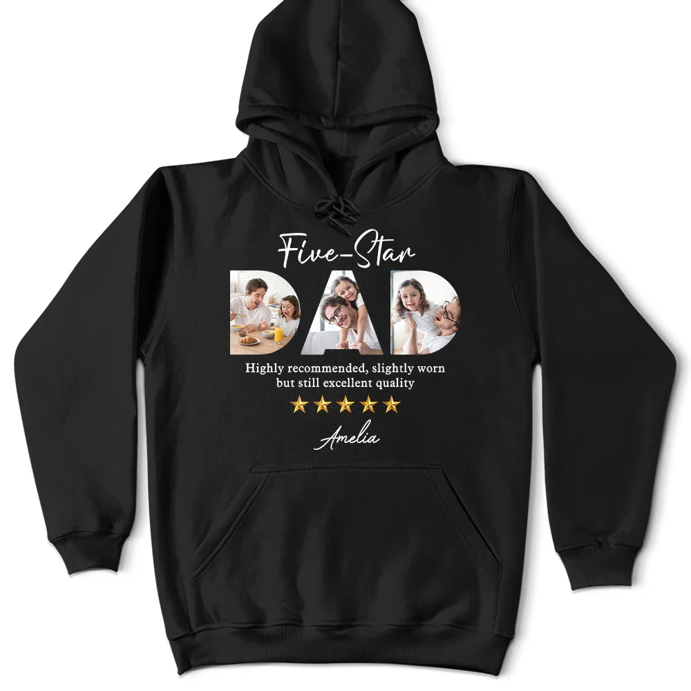 Gift For Father - Custom Photo Five-Star Dad - Personalized T Shirt