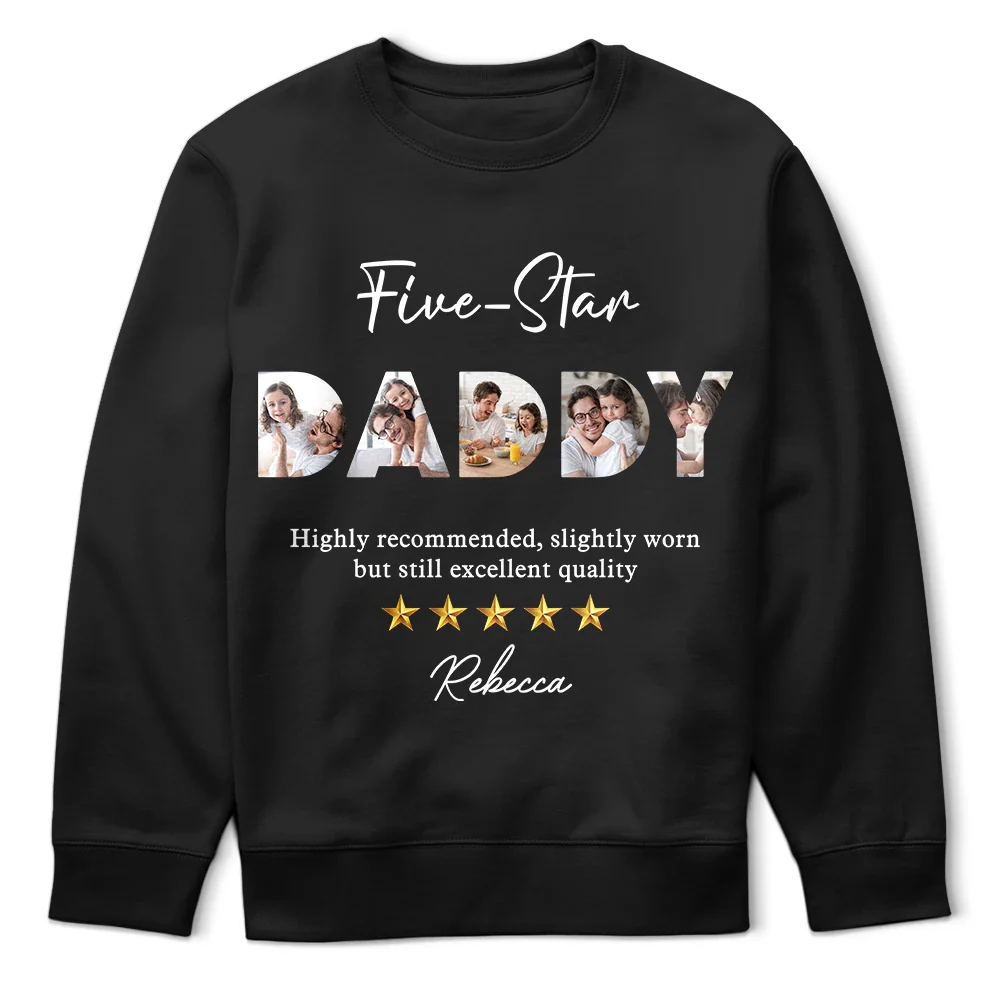 Gift For Father - Custom Photo Five-Star Dad - Personalized T Shirt