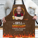 Grilling, Dad's Hobby, Gift For Father, Gift For Grandpa, Custom Photo, Funny - Custom Photo Flippin' Awesome Cooking - Personalized Apron