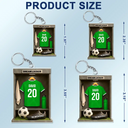 Football,Happy - Custom Photo Football Soccer Locker 3D Effect - Personalized Acrylic Keychain