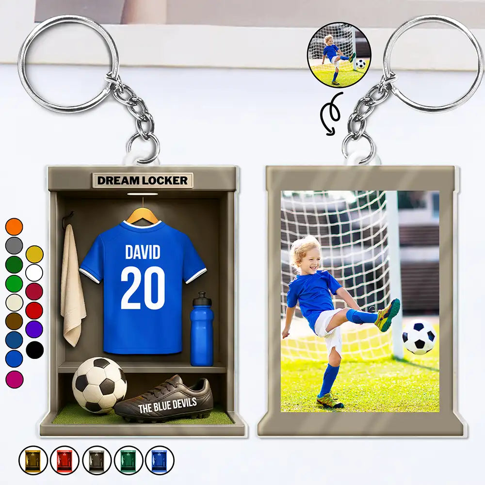 Customize Locker Prints Custom Photo Football Soccer Locker 3D Effect - Personalized Acrylic K ...