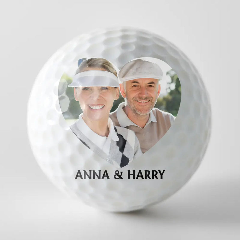Gift For Couples, Happy, Golf, Gift For Husband - Custom Photo Fore Ever Couple - Personalized Golf Ball