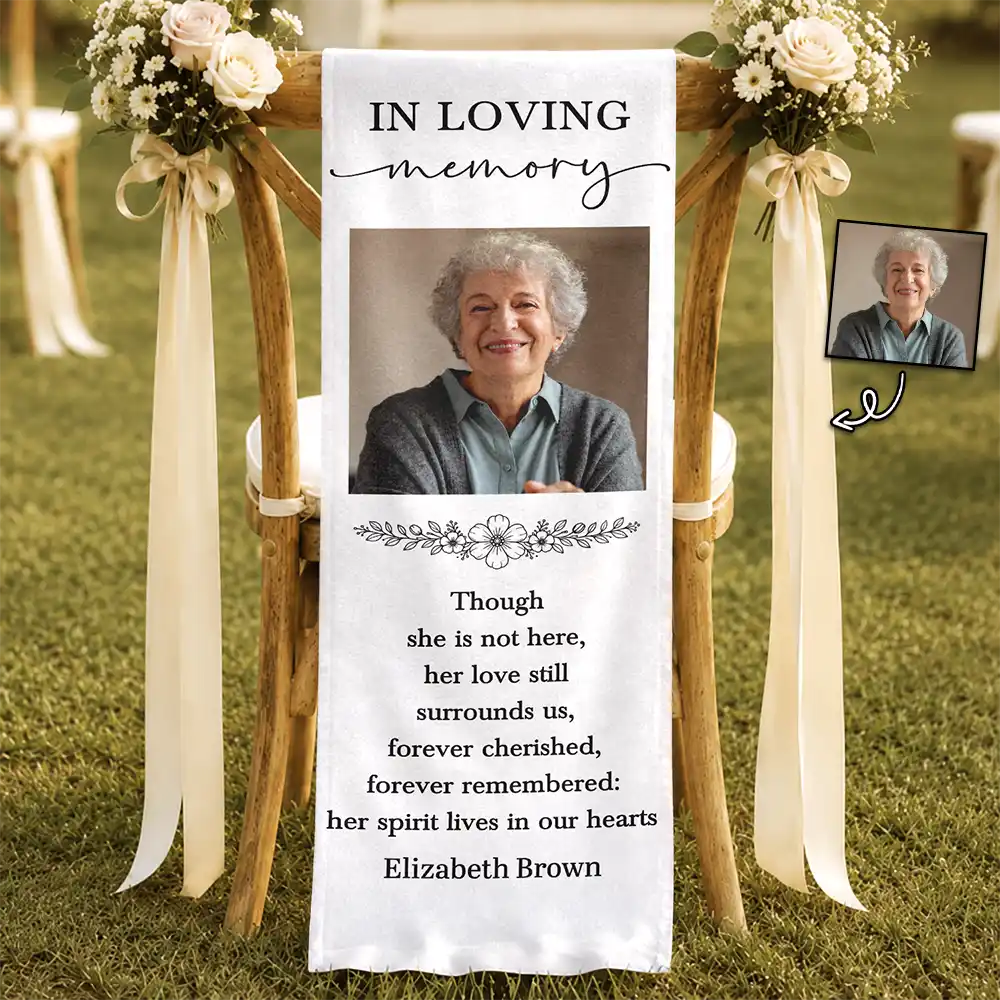 Custom Photo Forever Cherished Forever Remembered - Personalized Chair Sign