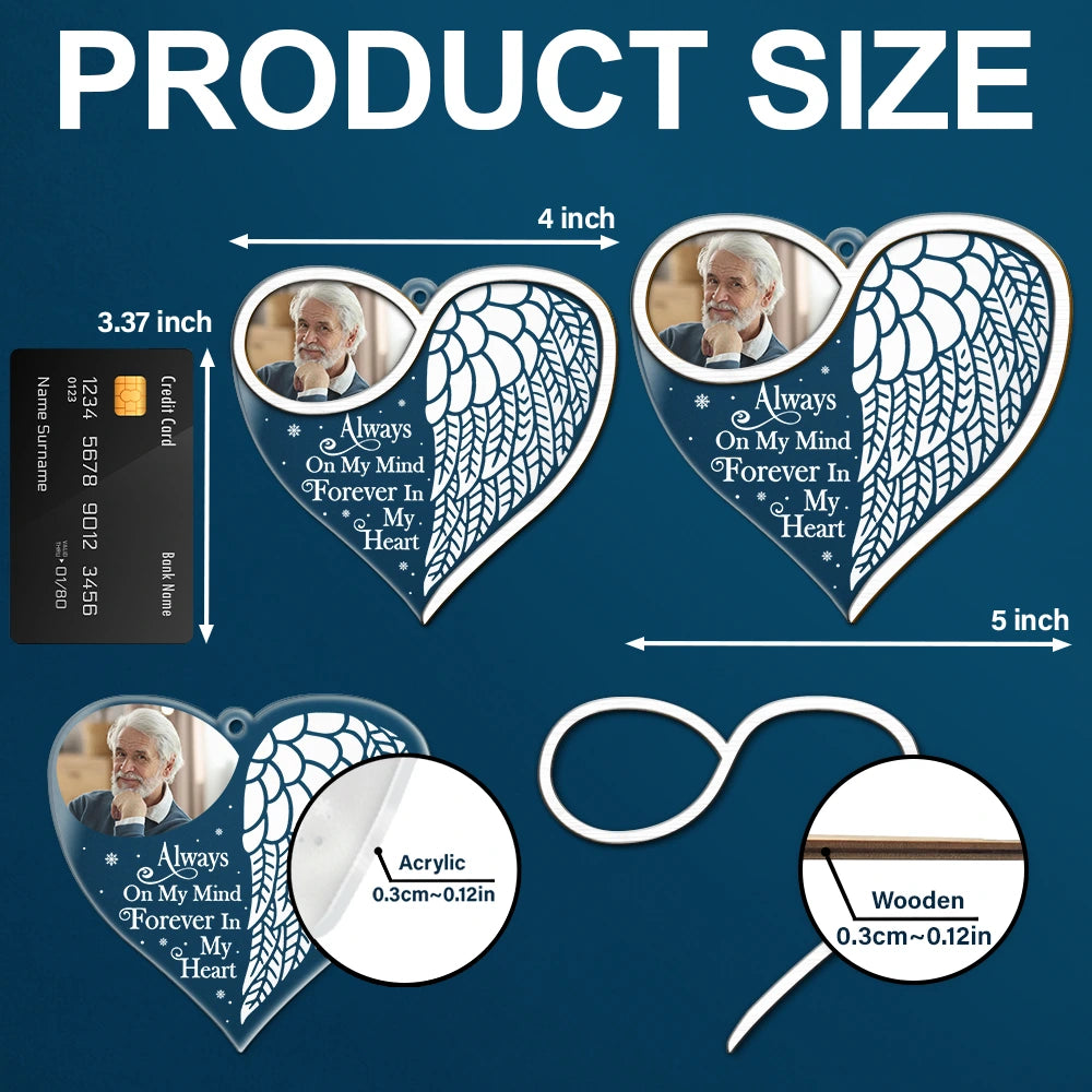 Gift For Yourself,Memorial,Sad,Christmas - Custom Photo Forever In My Heart - Personalized 2-Layered Mix Ornament