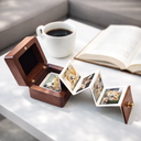 Pet Lovers,Pet Mom,Pet Dad,Pet Couple,Dog Lovers,Dog Mom,Dog Dad,Dog Couple,Cat Lovers,Cat Mom,Cat Dad,Cat Couple,Memorial,Sad - Custom Photo Forever In My Heart - Personalized Wooden Accordion Photo Box