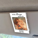 Sad, Memorial, Dog Lovers, Cat Lovers, Pet Lovers, Family, Parents, Gift For Grandparents - Custom Photo Forever In My Heart Memorial - Personalized Custom Shaped Acrylic Car Visor Clip