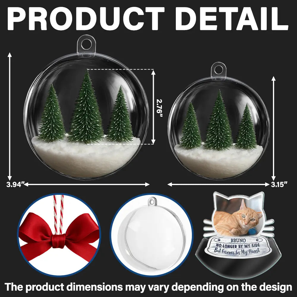 Sentimental,Christmas,Custom Photo,Pet Lovers,Memorial,Upload Full Photo - Custom Photo Forever In My Heart Pet Memorial - Personalized 3D Acrylic Ball Ornament
