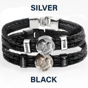 Gift For Father, Parents, Gift For Mother, New Dad, Happy, Gift For Husband - Custom Photo Forever Love Dad Mom Children Family - Personalized Leather Braided Bracelet