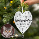 Sad,Memorial,Dog Lovers,Pet Lovers,Cat Lovers,Christmas - Custom Photo Forever Loved Memorial Dog Cat - Personalized Custom Shaped Photo Projection Ornament