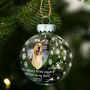 Sad,Memorial,Dog Lovers,Pet Lovers,Cat Lovers,Christmas - Custom Photo Forever Loved Memorial Dog Cat - Personalized Ball Ornament