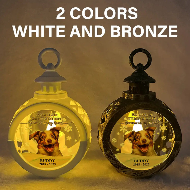 Sad,Memorial,Dog Lovers,Pet Lovers,Cat Lovers,Christmas - Custom Photo Forever Loved Memorial Dog Cat - Personalized Candlelight Lantern Ornament