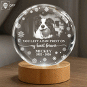 Sad,Memorial,Dog Lovers,Pet Lovers,Cat Lovers - Custom Photo Forever Loved Memorial Dog Cat - Personalized Crystal Globe Lamp