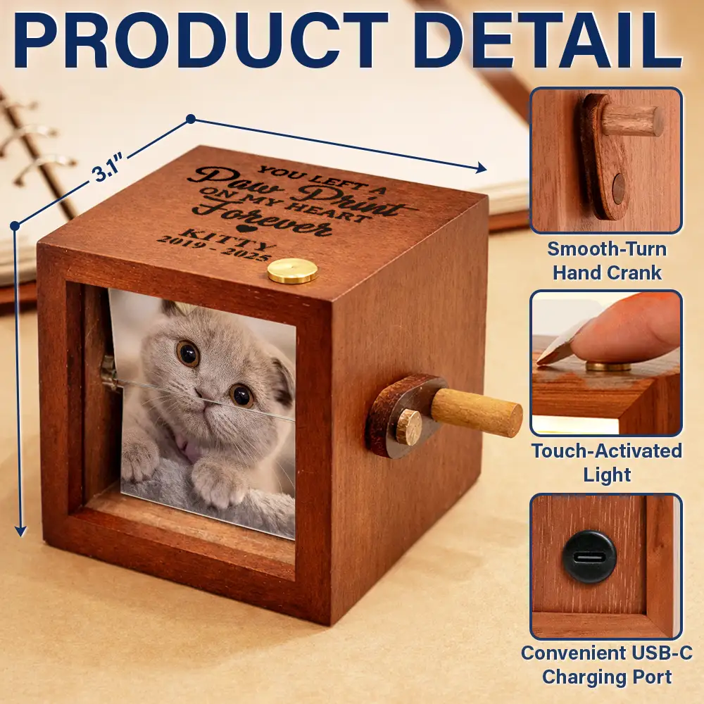 Pet Lovers, Cat Lovers, Dog Lovers, Sad, Memorial, Family - Custom Photo Forever Loved Memorial Dog Cat - Personalized Flipbook Frame Animation Machine