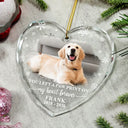 Custom Photo Forever Loved Memorial Dog Cat - Personalized Heart Shaped Glass Ornament