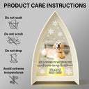 Sad,Memorial,Dog Lovers,Pet Lovers,Cat Lovers,Christmas - Custom Photo Forever Loved Memorial Dog Cat - Personalized Tabletop Lantern Light