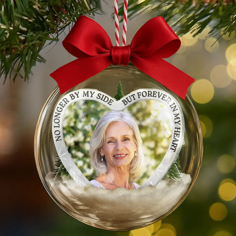 Pet Lovers, Cat Lovers, Dog Lovers, Sad, Memorial, Christmas - Custom Photo Forever Loved Memorial Dog Cat Family - Personalized 3D Acrylic Ball Ornament