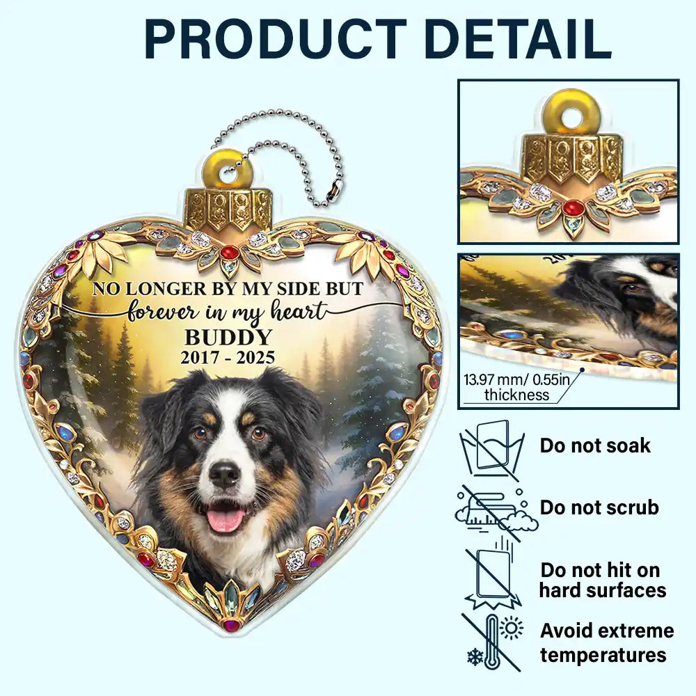 Pet Lovers,Cat Lovers,Dog Lovers,Sad,Memorial,Family - Custom Photo Forever Loved Memorial Dog Cat Family 3D Effect - Personalized Acrylic Car Hanger