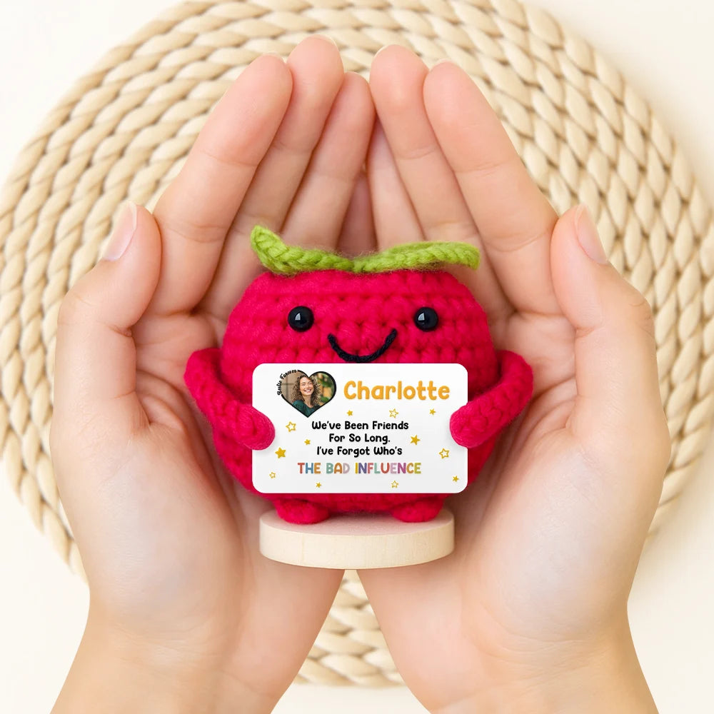 Gift For Bestie, Funny, Happy, Gifts For Colleagues, Christmas - Custom Photo Funny And Heartfelt Bestie - Personalized Doll Crochet With Custom Card