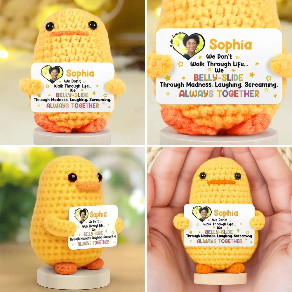 Gift For Bestie, Funny, Happy, Gifts For Colleagues, Christmas - Custom Photo Funny And Heartfelt Bestie - Personalized Doll Crochet With Custom Card