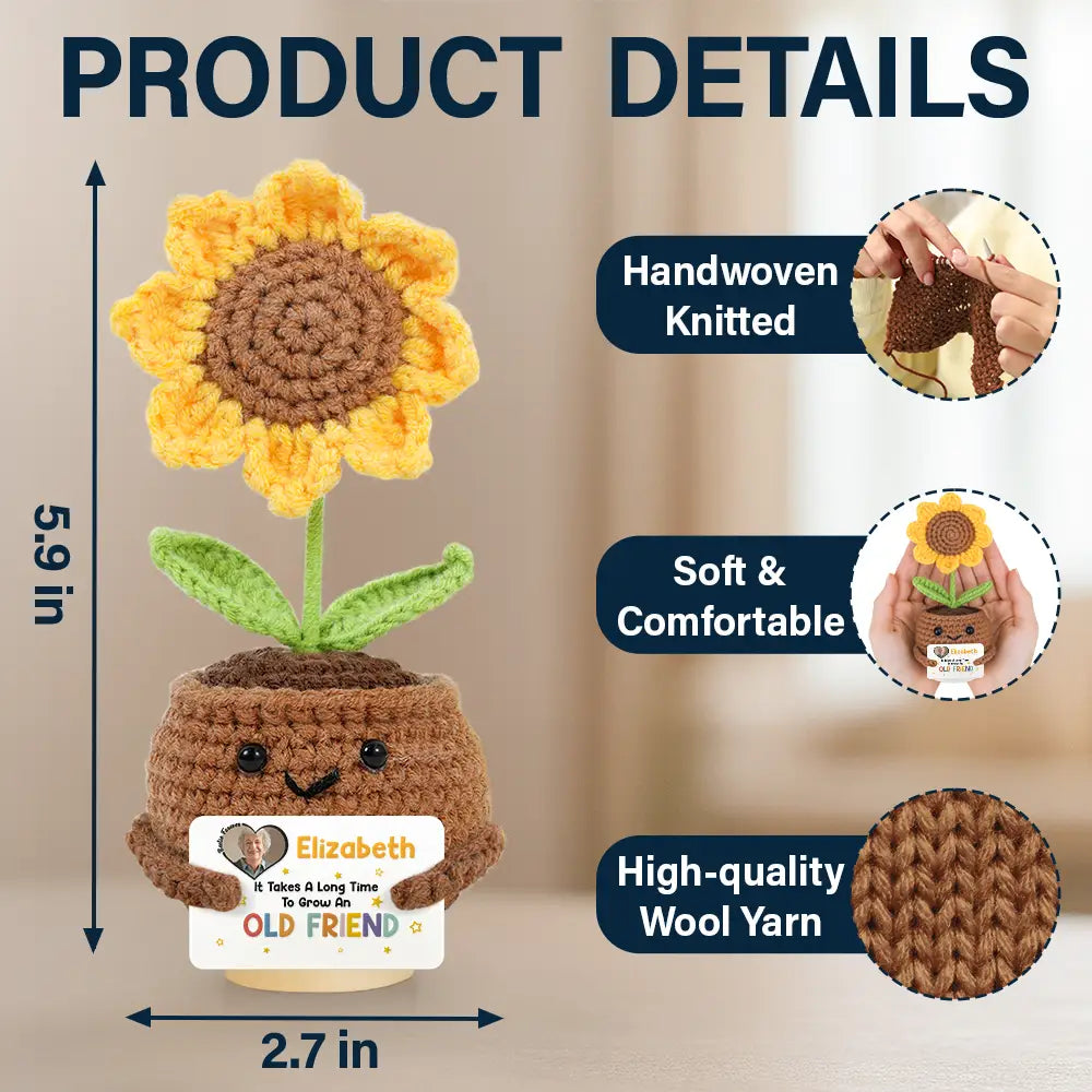 Gift For Bestie, Funny, Happy, Gifts For Colleagues, Christmas - Custom Photo Funny And Heartfelt Bestie - Personalized Doll Crochet With Custom Card