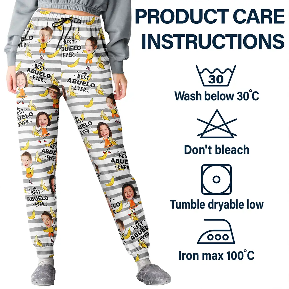 Funny,Gift For Father,Dad - Children,Custom Photo - Custom Photo Funny Banana Best Dad Ever - Personalized Pajama Pants