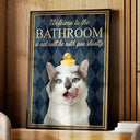 Custom Photo,Art Design,Pet Lovers,Humorous,Photo - Funny Bathroom Pet  - Custom Photo Funny Bathroom Pet Nice Butt Toilet Dog Cat - Personalized Poster