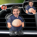 Humorous,Officer,Custom Photo,Cut-Face Photo - Custom Photo Funny Belly Police Officer On Duty - Personalized Squishy Acrylic Car Vent Clip
