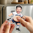 Custom Photo, Football (Soccer), Gift For Men, Gift For Yourself, Humorous, Summer Soccer Games, Cut-Face Photo - Custom Photo Funny Belly Score A Goal - Personalized Squishy Acrylic Fridge Magnet