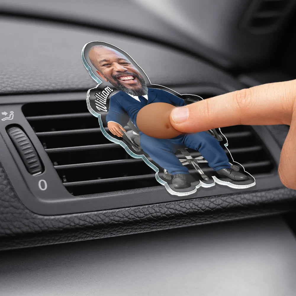Teacher,Humorous,Back To School,Custom Photo,Cut-Face Photo - Custom Photo Funny Belly Teacher On Duty - Personalized Squishy Acrylic Car Vent Clip