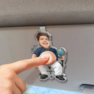 Teacher, Humorous, Back To School, Custom Photo, Cut-Face Photo - Custom Photo Funny Belly Teacher On Duty - Personalized Squishy Acrylic Car Visor Clip