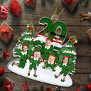 Family,Parents,Gift For Grandparents,Gift For Kids,Gift For Grandkids,Pet Lovers,Dog Lovers,Christmas,Custom Photo - Custom Photo Funny Christmas Elf Family Face Cut - Personalized Custom Shaped Acrylic Ornament